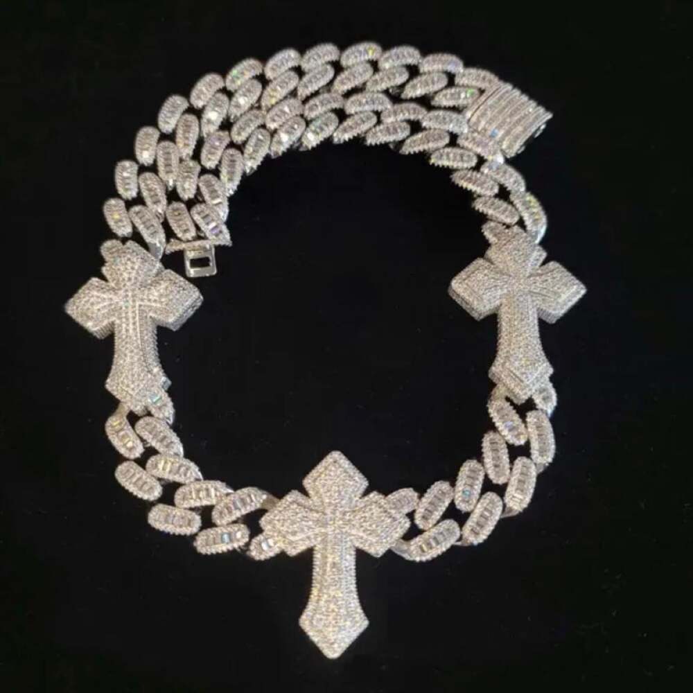 Silver Baguette Cross Necklace – 20 Inch - Picture 4 of 8